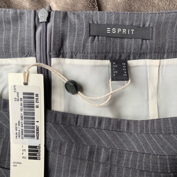 NWT Esprit Grey Skirt With Vertical Pinstripes 8 - Picture 10 of 11